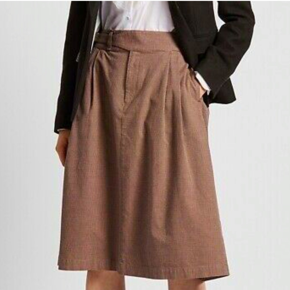 UNIQLO brown plaid skirt